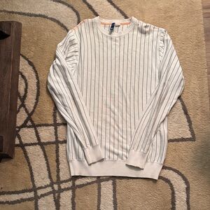 Divided Striped Green White Sweater size Medium